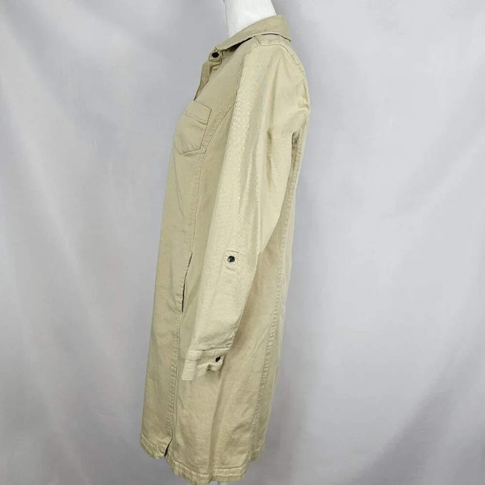 Light Academia Womens 4 Khaki Tan Business Casual Cottagecore Shirt‎ Dress JJill